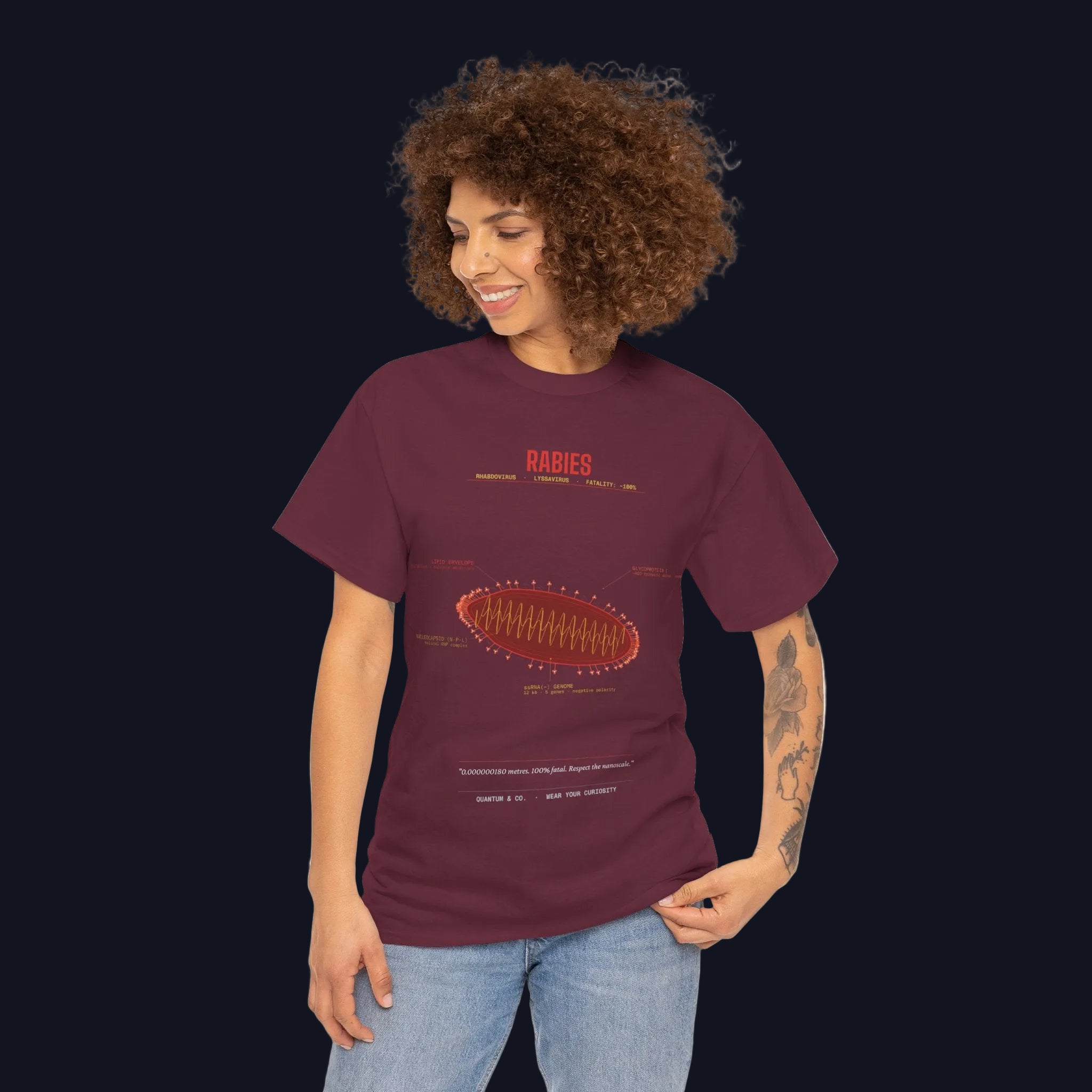 Rabies Virus Diagram Tee — Scientific Microbiology Anatomy T-Shirt
