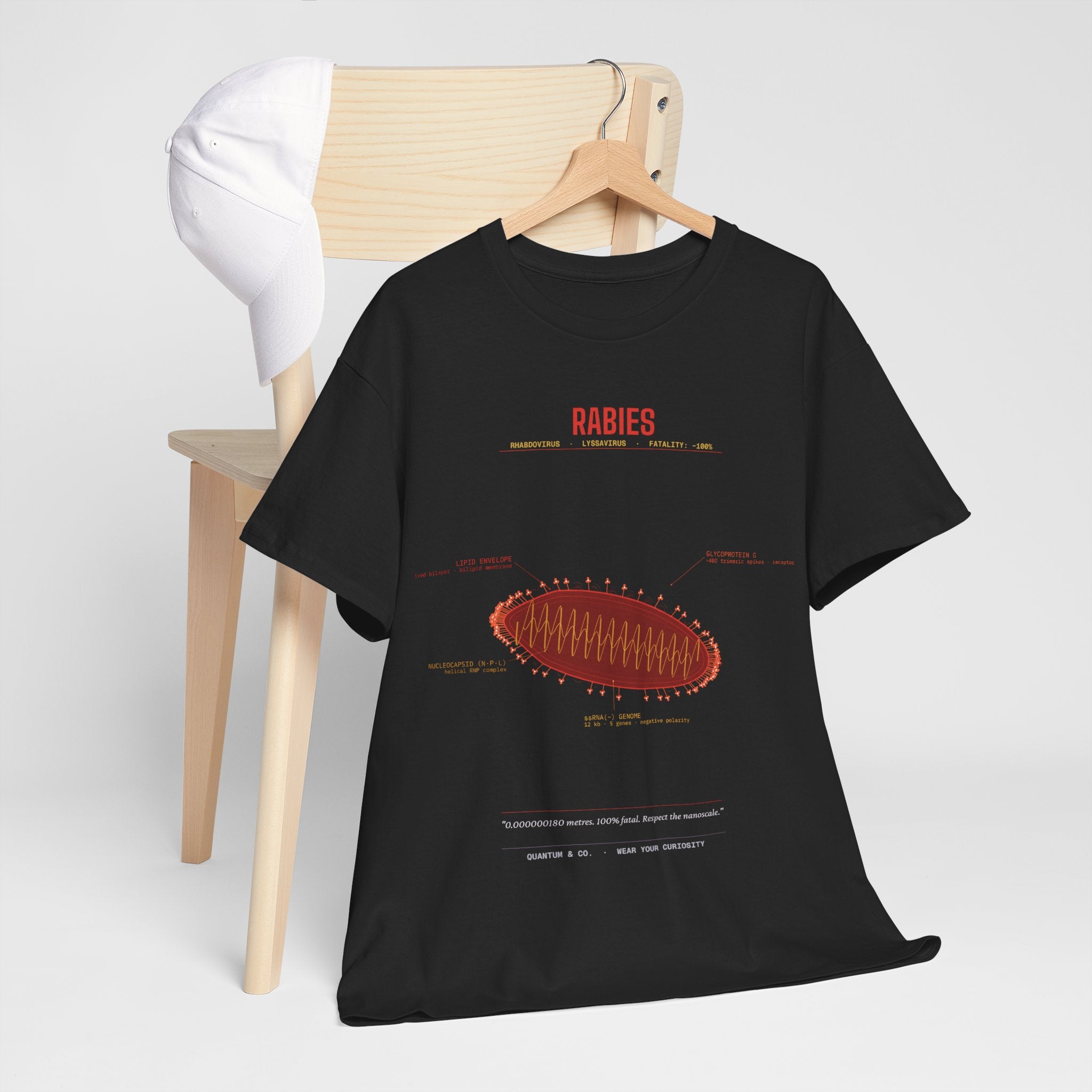 Rabies Virus Diagram Tee — Scientific Microbiology Anatomy T-Shirt