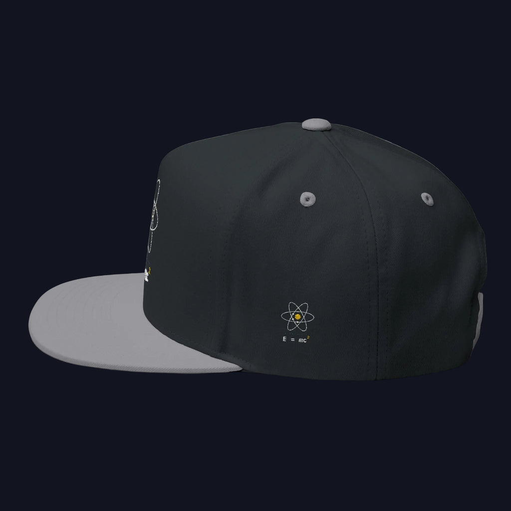 Atom Orbit E=mc Flat Bill Cap | Embroidered Science Hat