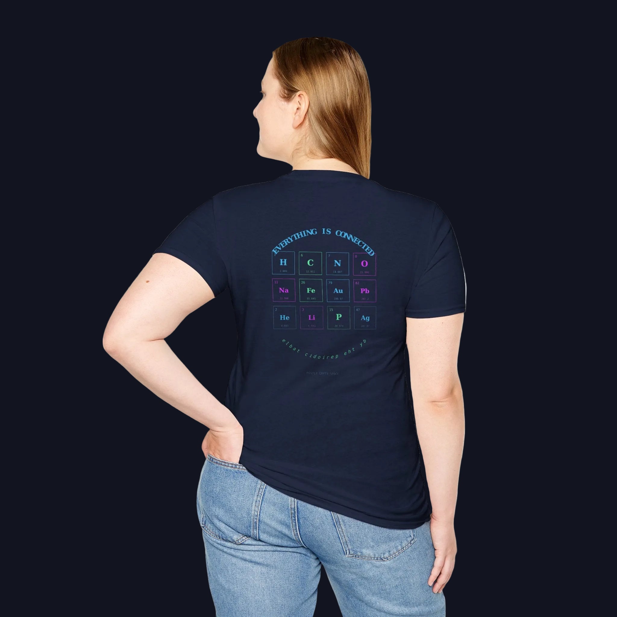 Mostly Empty Space T-Shirt — Funny Science Space Tee (Everything Is Connected Design)