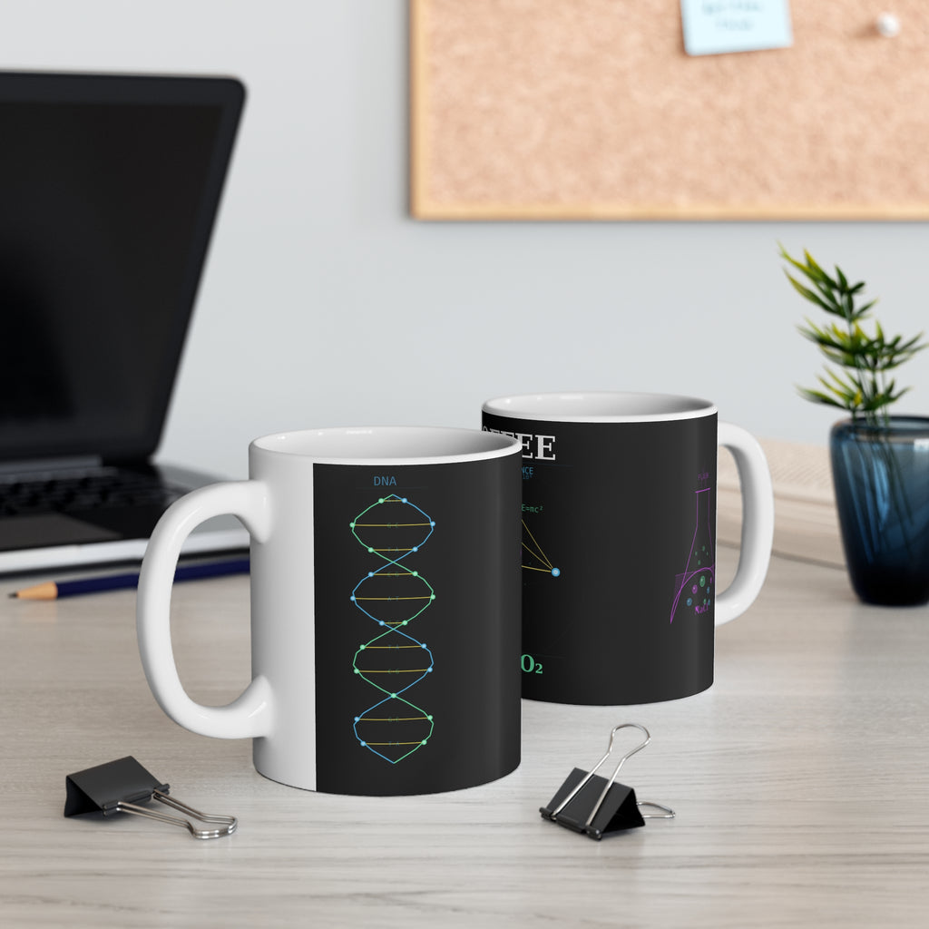 Coffee Chemistry Mug — “Coffee: The Fuel of Science” 11oz/15oz Ceramic