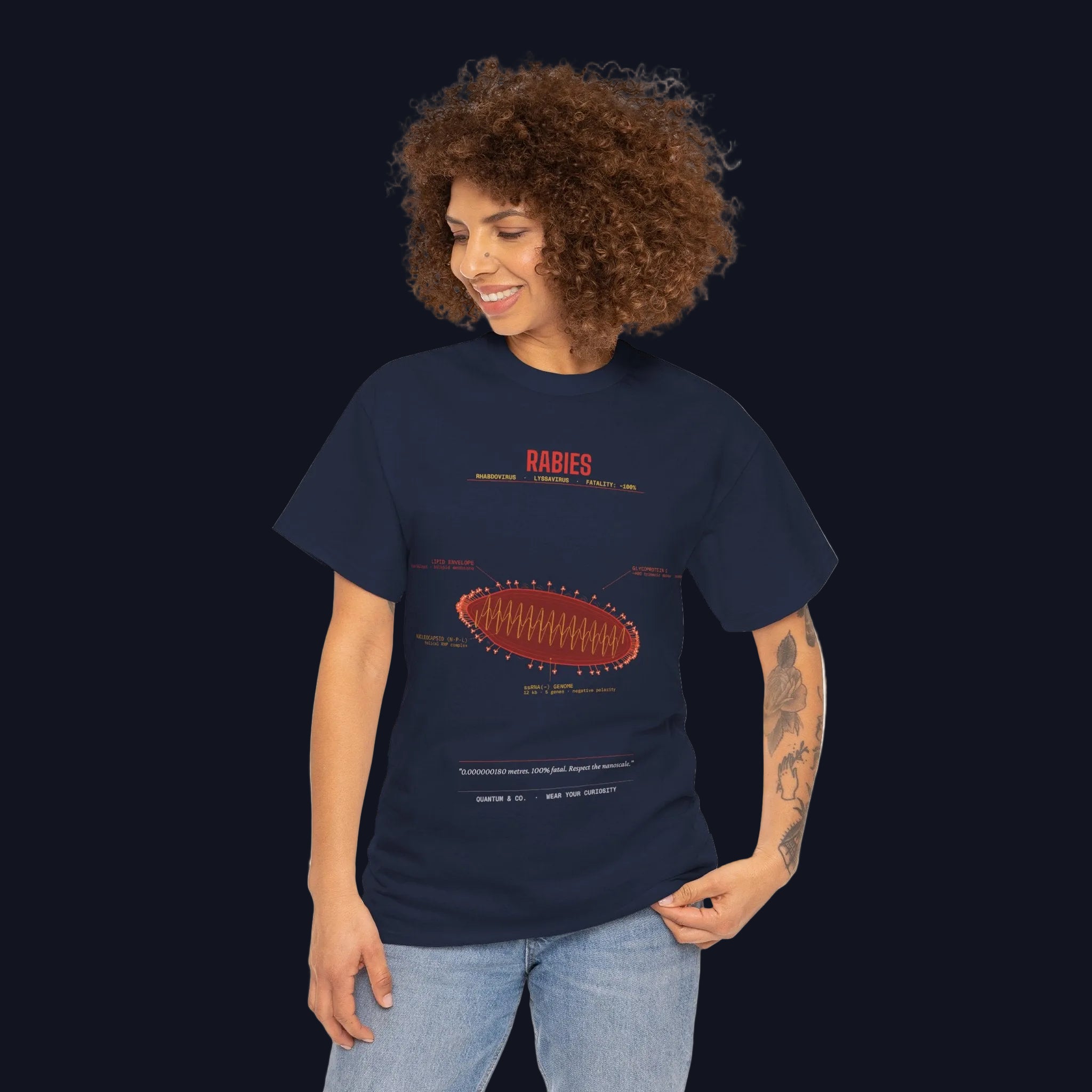 Rabies Virus Diagram Tee — Scientific Microbiology Anatomy T-Shirt