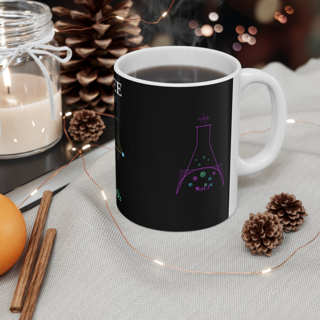 Coffee Chemistry Mug — “Coffee: The Fuel of Science” 11oz/15oz Ceramic