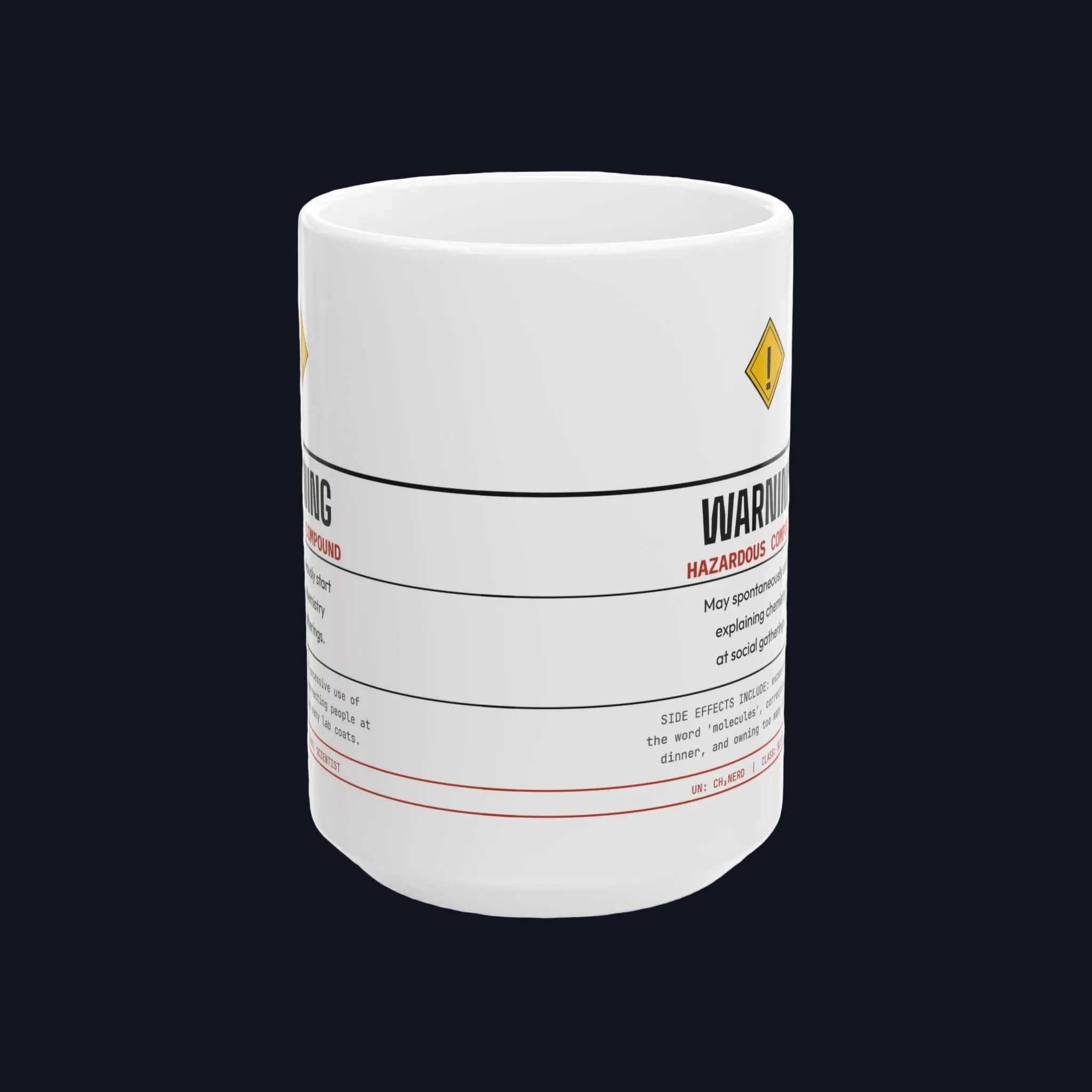 Hazard Warning Mug — Funny Chemistry Gift for Lab Scientists | 11oz Ceramic