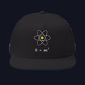 Atom Orbit E=mc Flat Bill Cap | Embroidered Science Hat