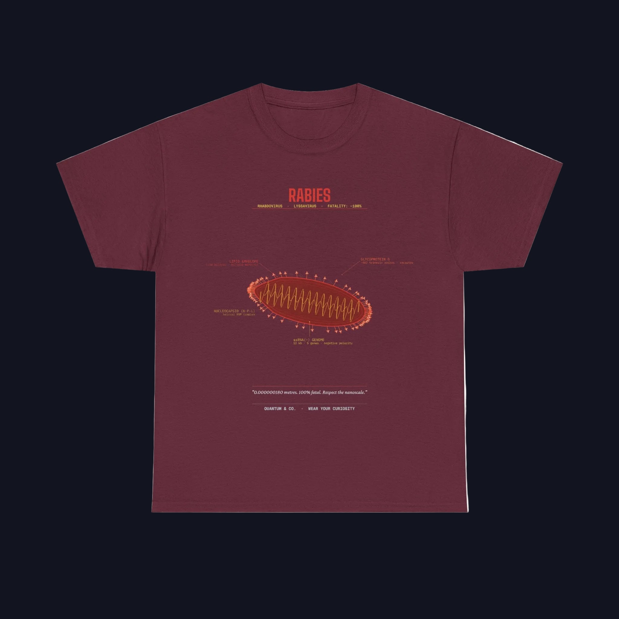 Rabies Virus Diagram Tee — Scientific Microbiology Anatomy T-Shirt