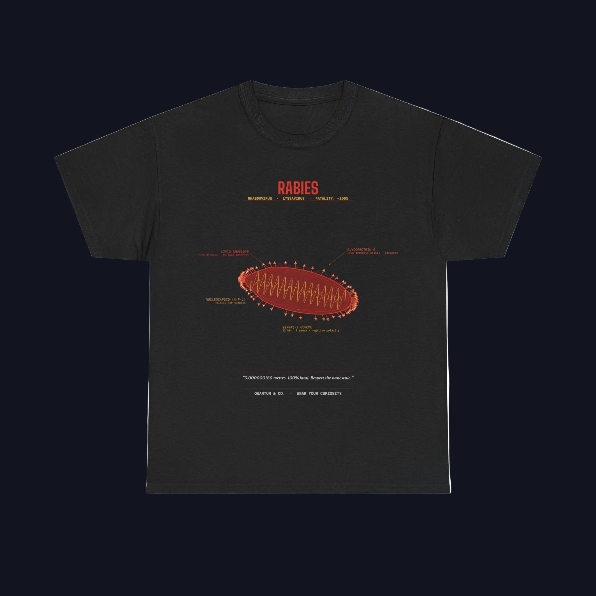 Rabies Virus Diagram Tee — Scientific Microbiology Anatomy T-Shirt