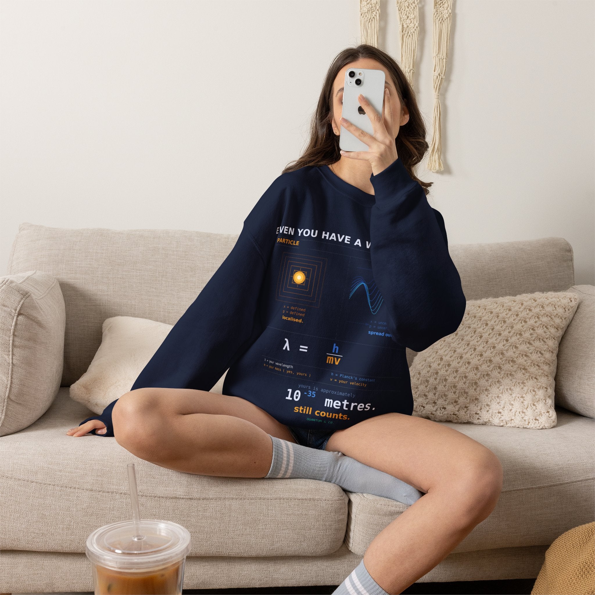 Physics Wavelength Crewneck Sweatshirt — 'Even You Have a Wavelength' Science Graphic