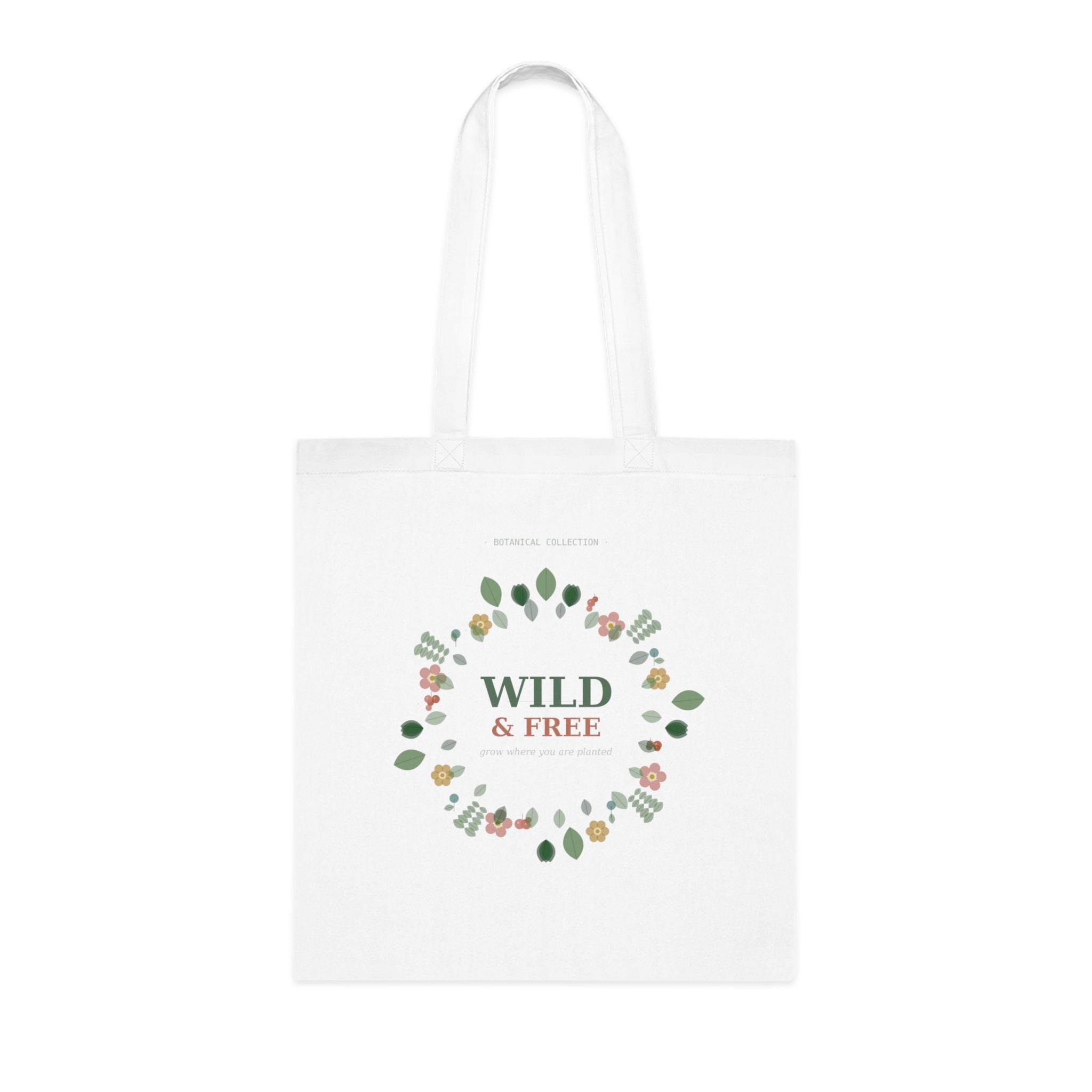 Wild & Free Floral Tote Bag — Eco Cotton Market Bag