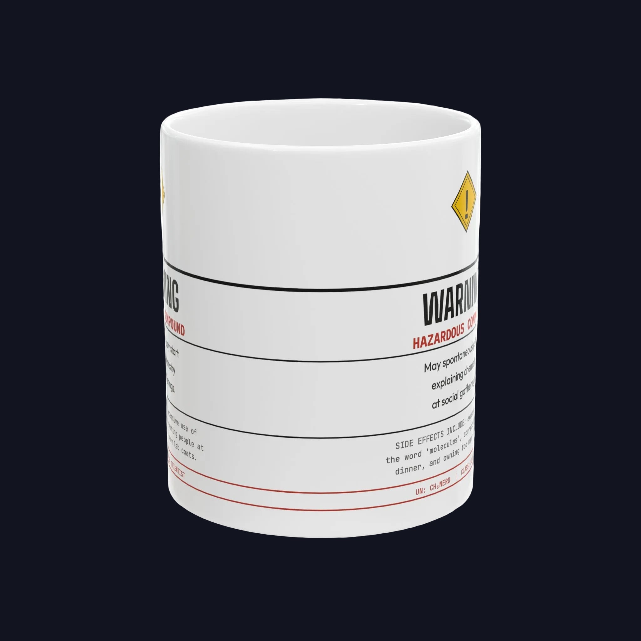 Hazard Warning Mug — Funny Chemistry Gift for Lab Scientists | 11oz Ceramic