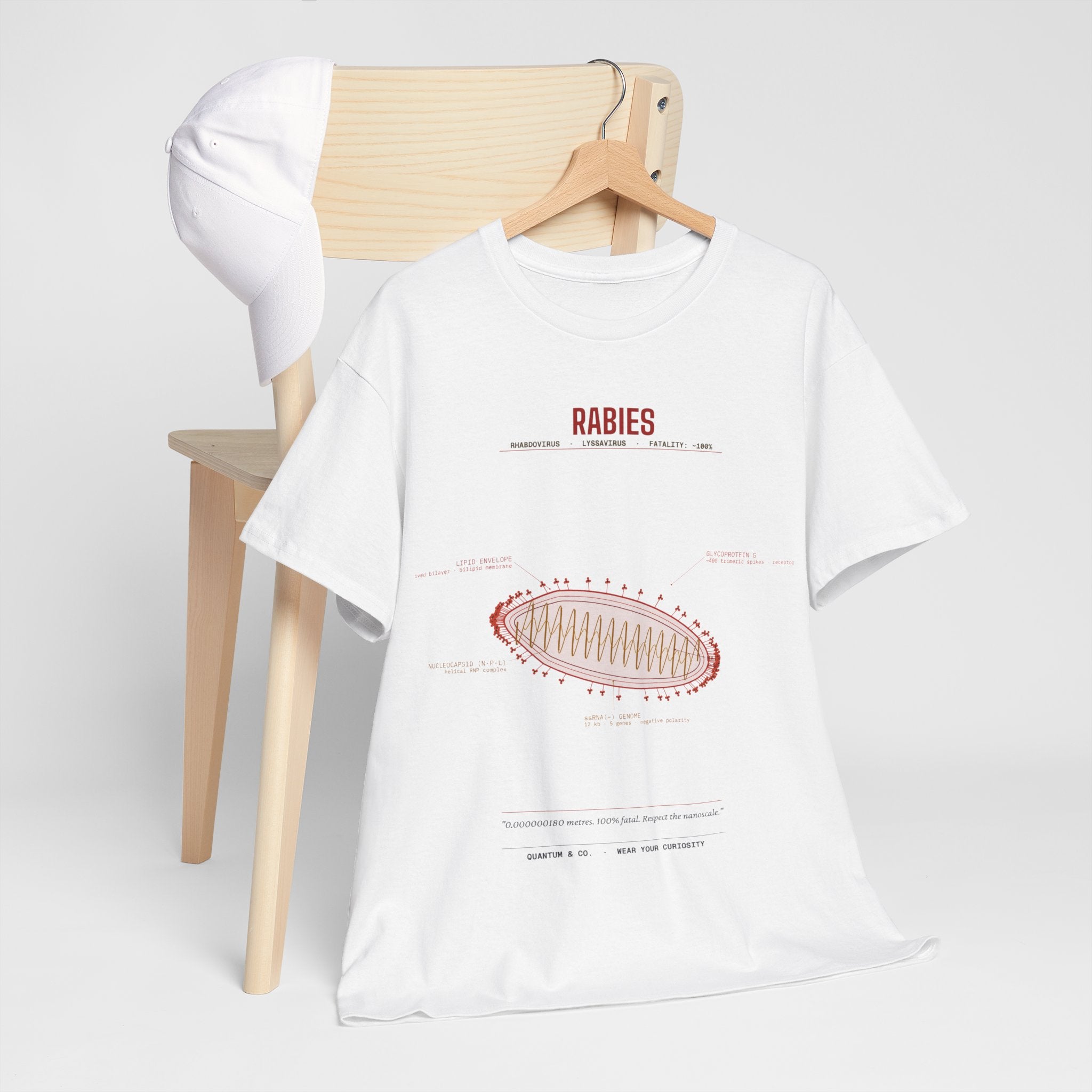 Rabies Virus Diagram Tee — Scientific Microbiology Anatomy T-Shirt