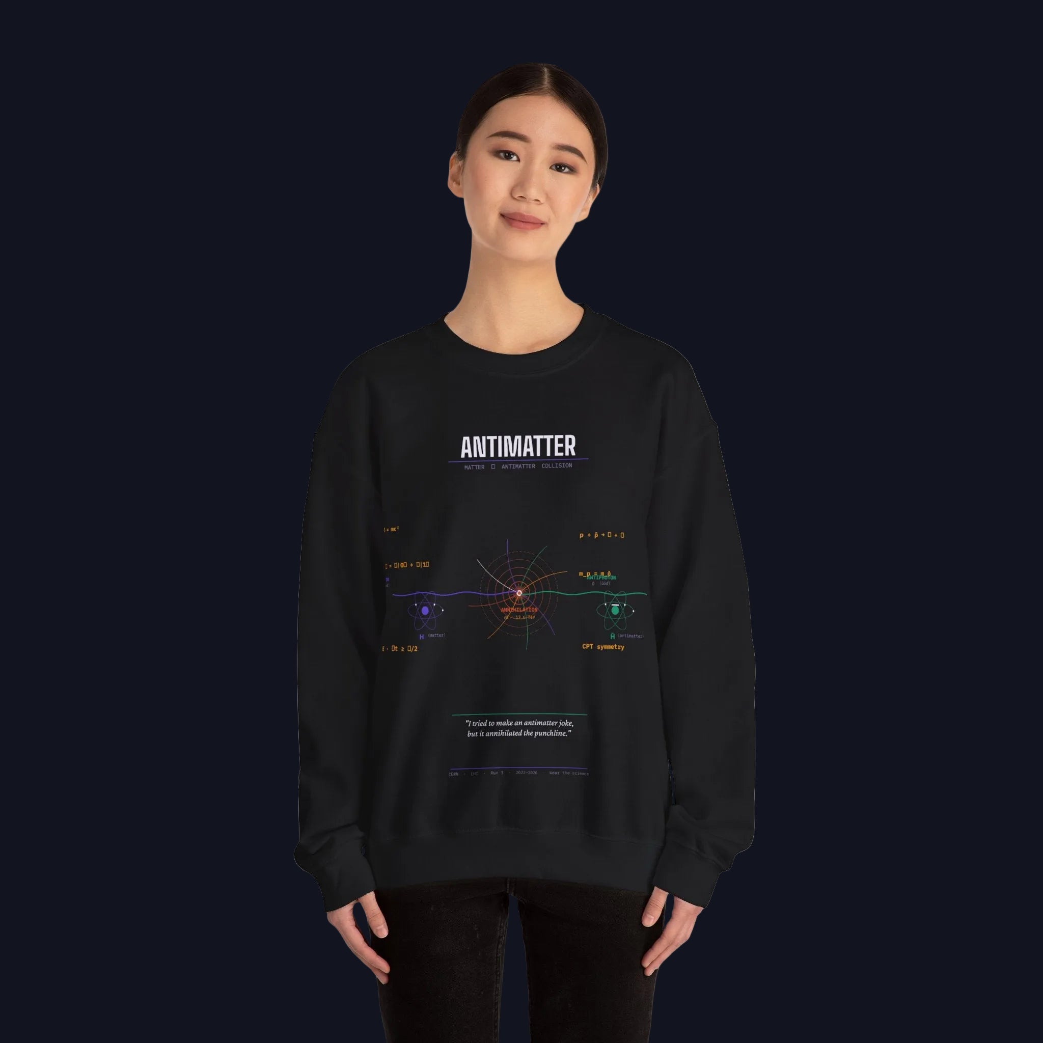 Antimatter Diagram Sweatshirt | Physics Science Crewneck