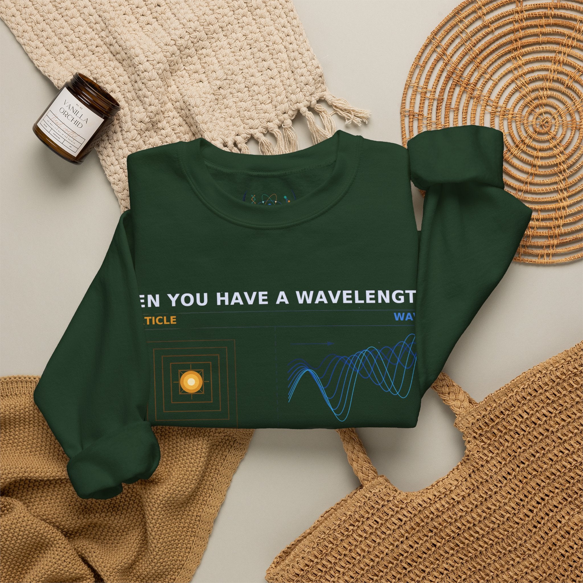 Physics Wavelength Crewneck Sweatshirt — 'Even You Have a Wavelength' Science Graphic