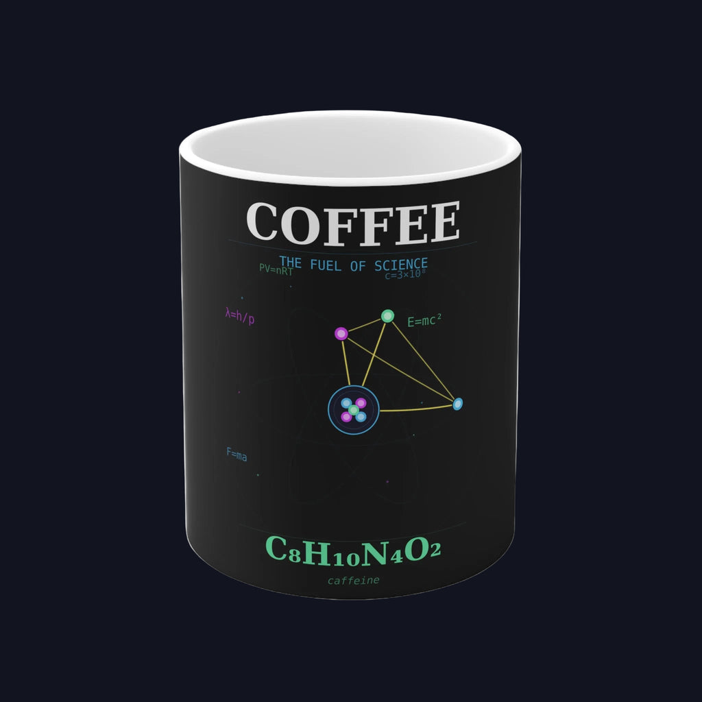 Coffee Chemistry Mug — “Coffee: The Fuel of Science” 11oz/15oz Ceramic