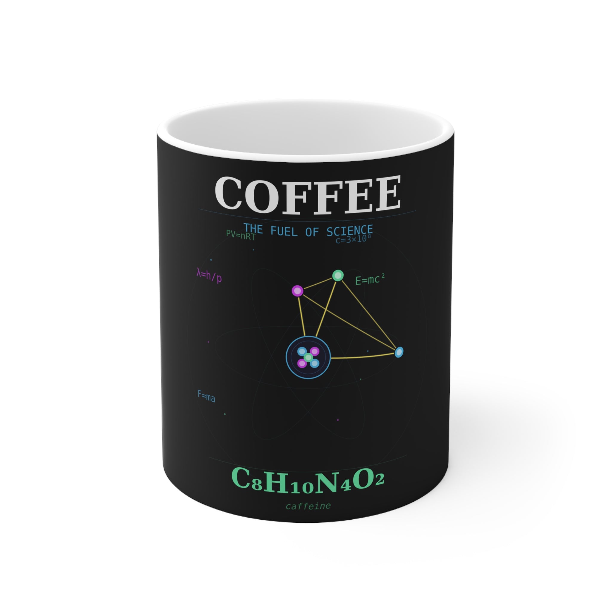 Coffee Chemistry Mug — “Coffee: The Fuel of Science” 11oz/15oz Ceramic
