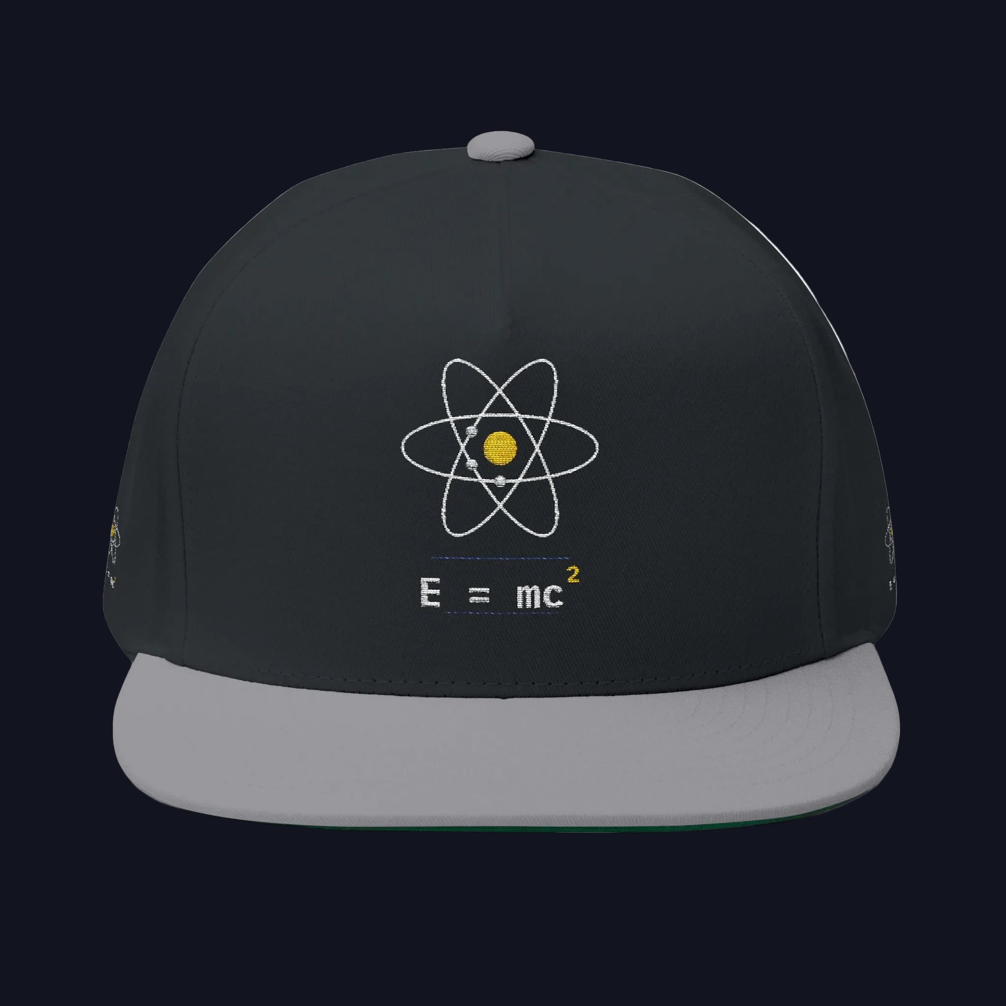 Atom Orbit E=mc Flat Bill Cap | Embroidered Science Hat