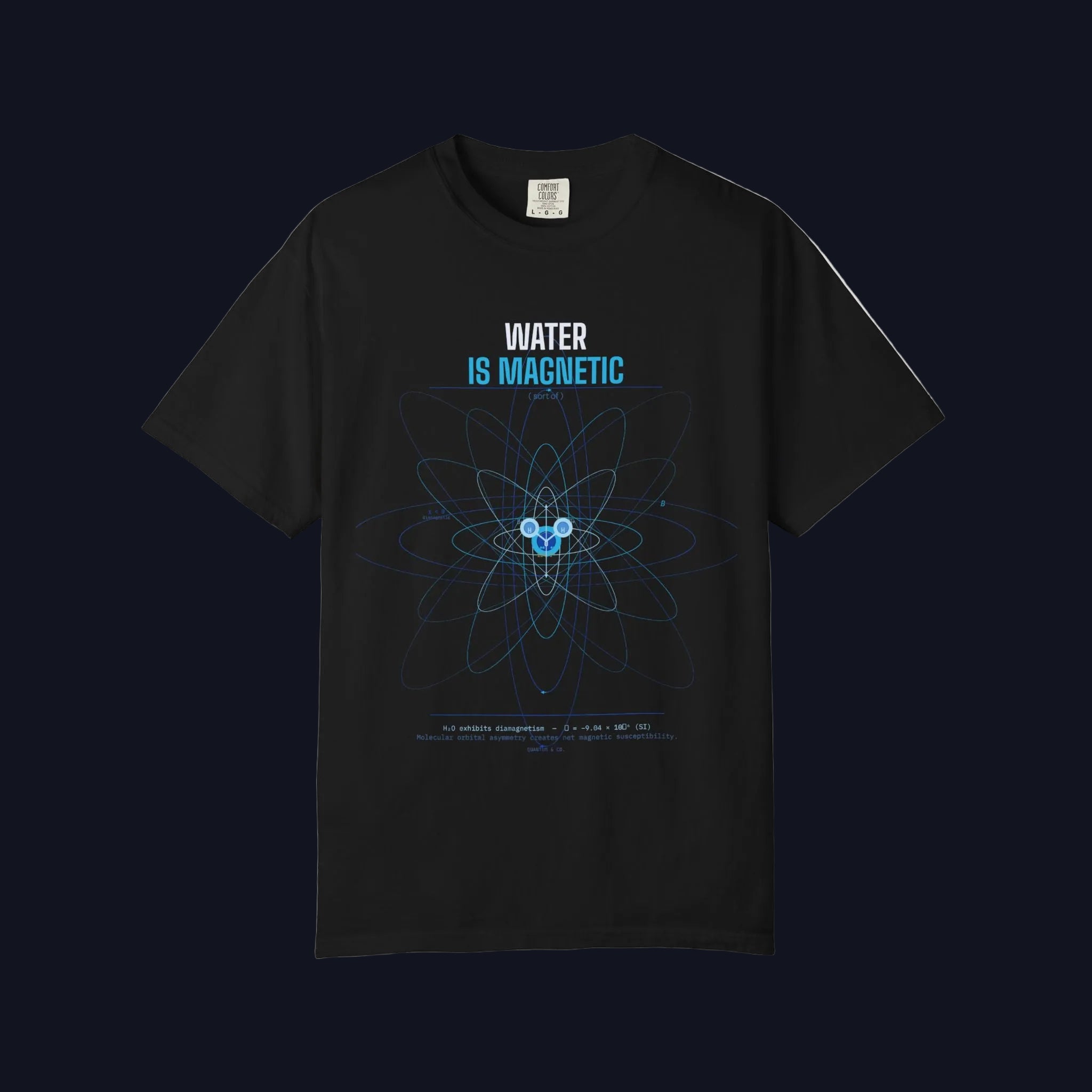 Water Is Magnetic T-shirt | Atomic Water Molecule Graphic
