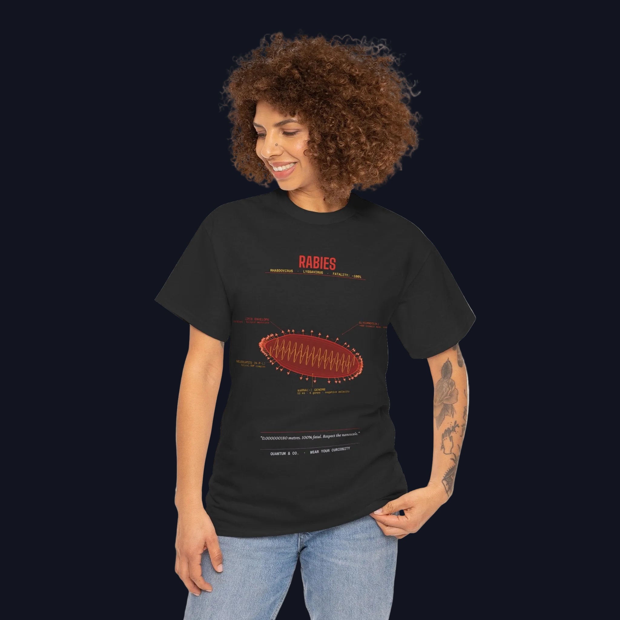Rabies Virus Diagram Tee — Scientific Microbiology Anatomy T-Shirt