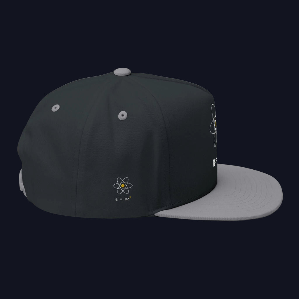 Atom Orbit E=mc Flat Bill Cap | Embroidered Science Hat