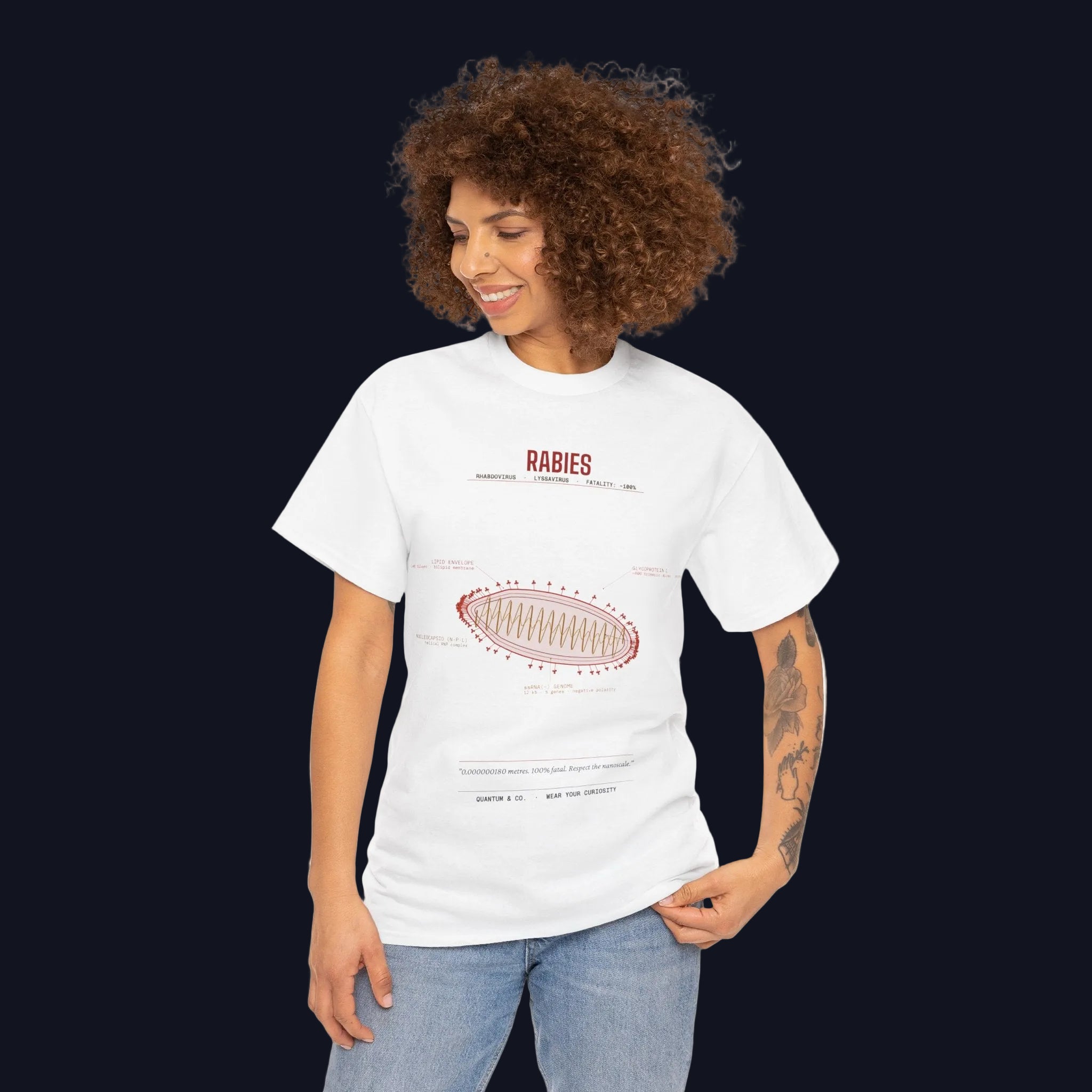 Rabies Virus Diagram Tee — Scientific Microbiology Anatomy T-Shirt
