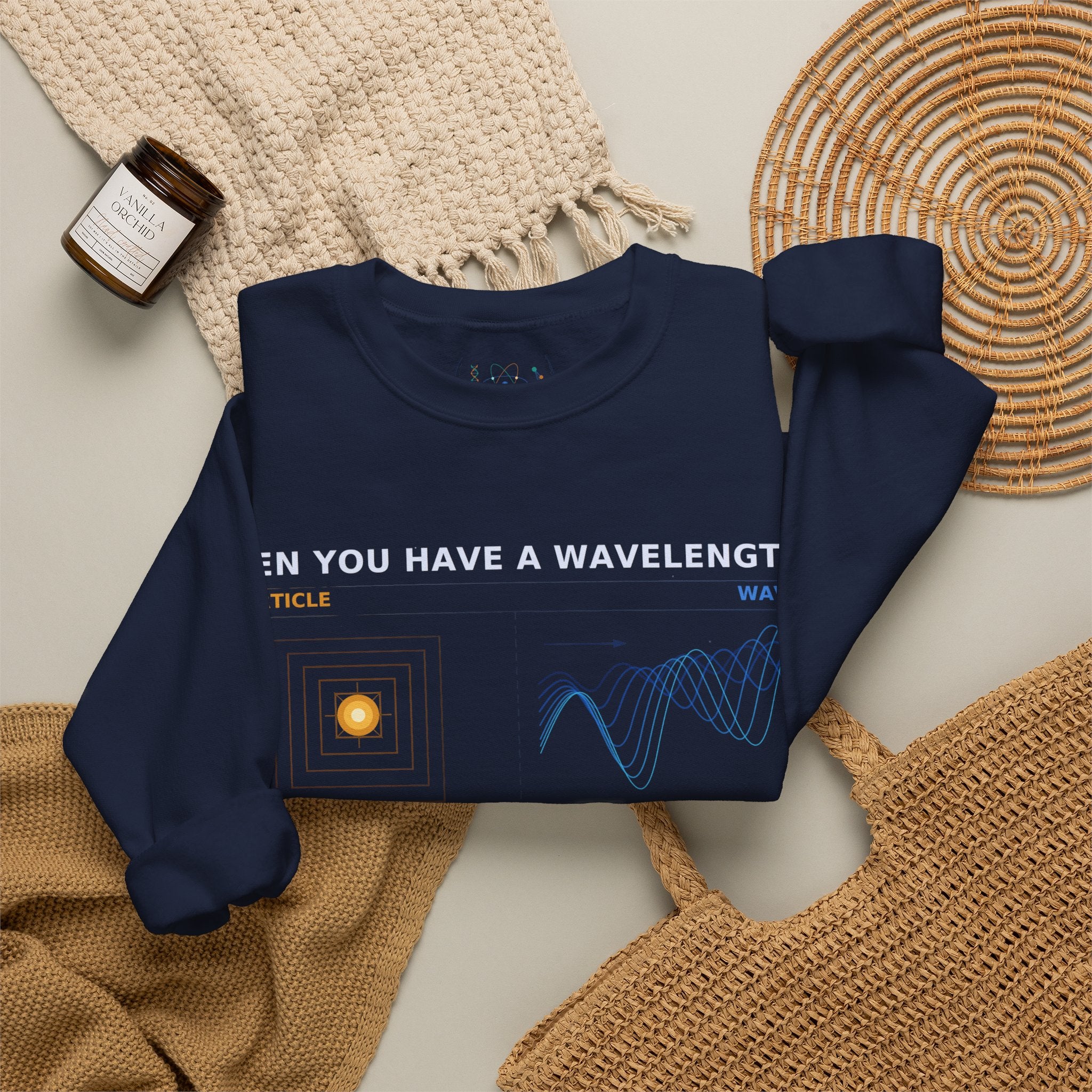 Physics Wavelength Crewneck Sweatshirt — 'Even You Have a Wavelength' Science Graphic
