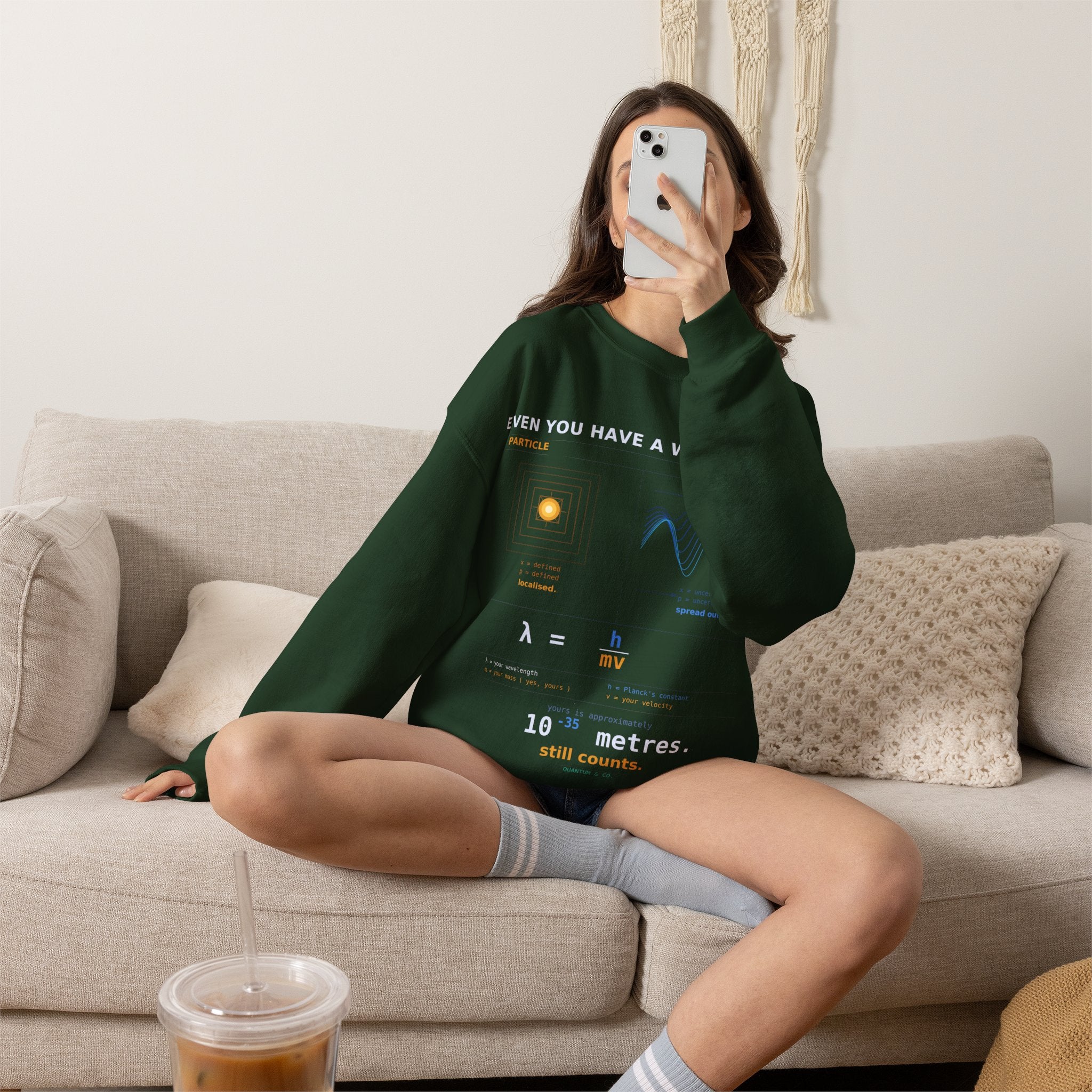 Physics Wavelength Crewneck Sweatshirt — 'Even You Have a Wavelength' Science Graphic