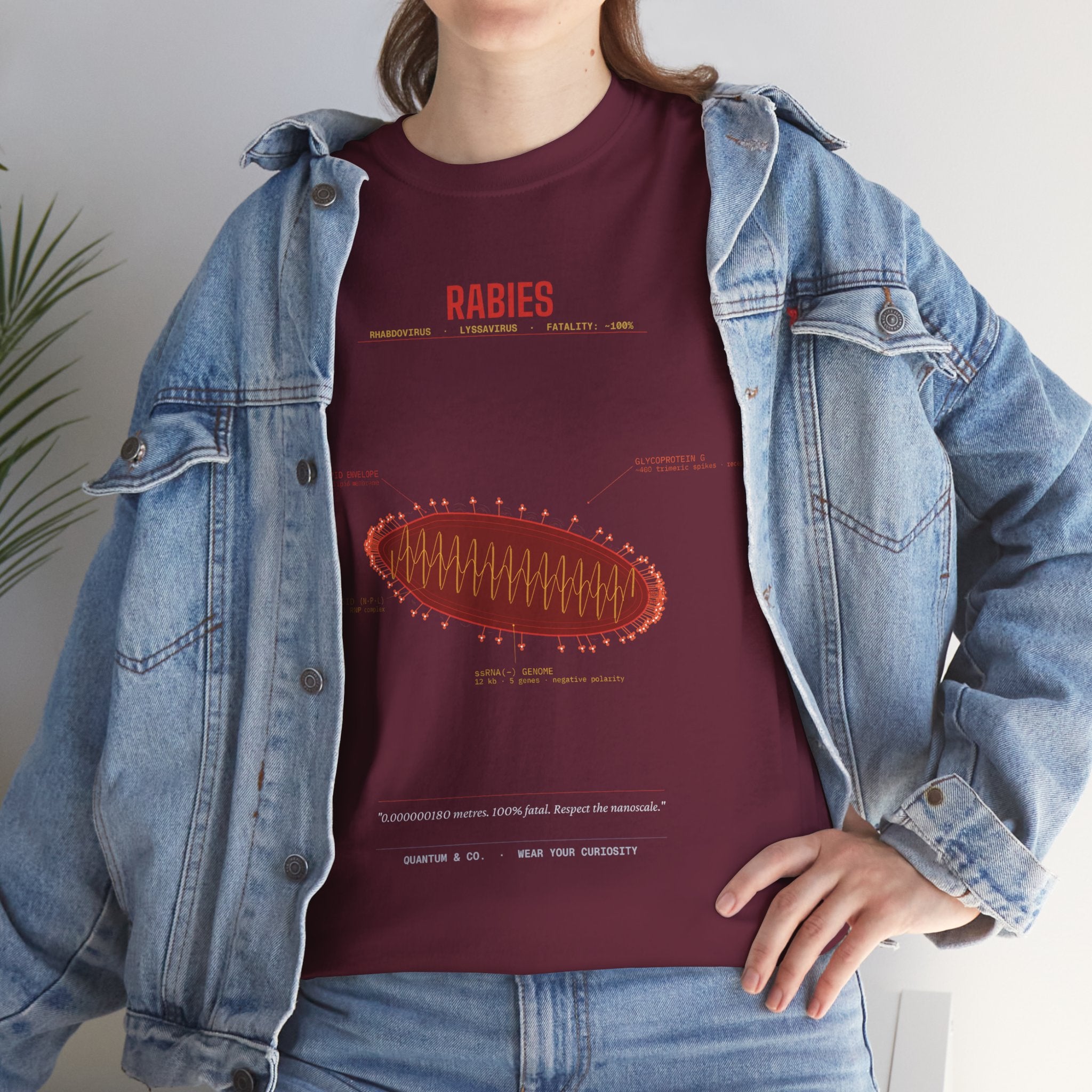 Rabies Virus Diagram Tee — Scientific Microbiology Anatomy T-Shirt