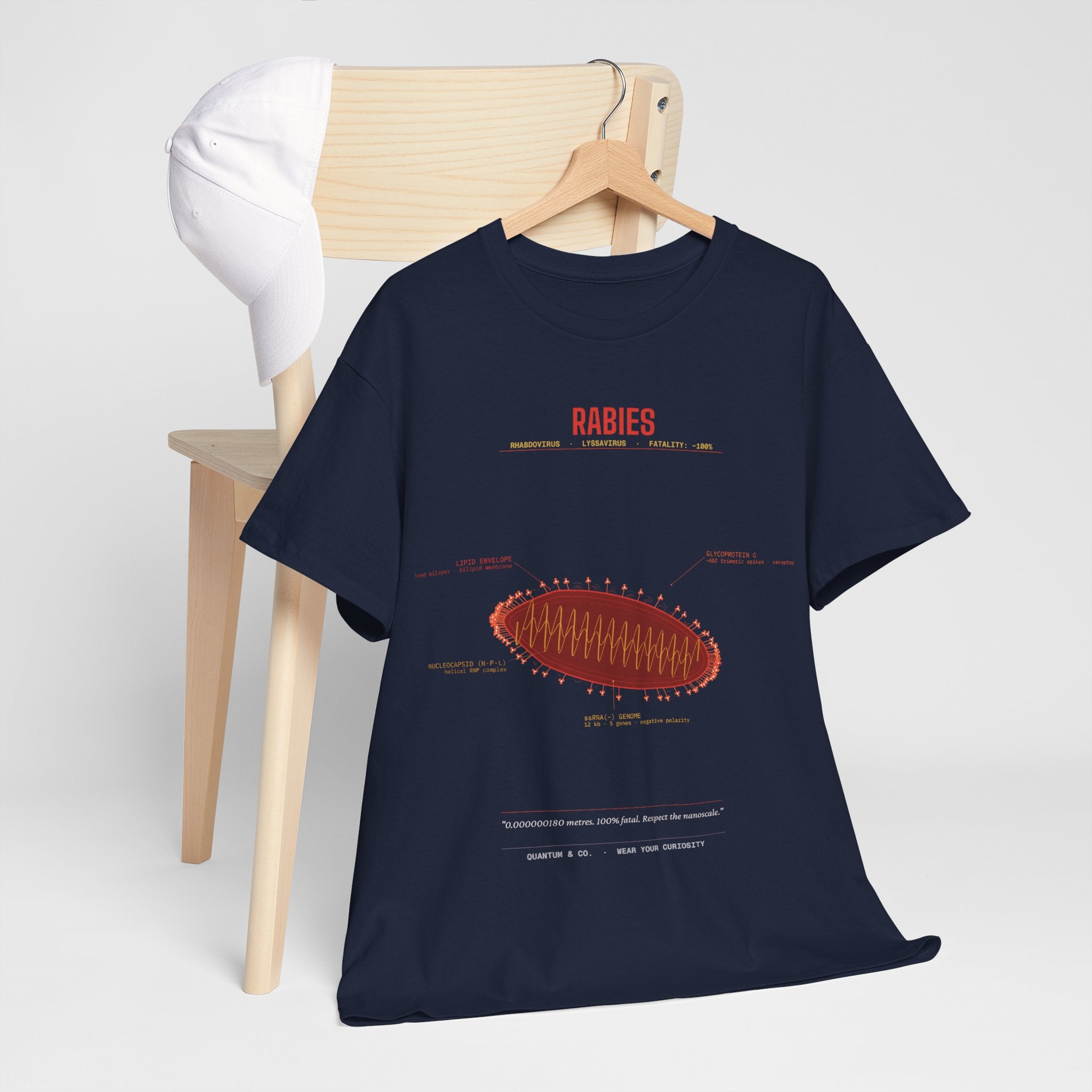 Rabies Virus Diagram Tee — Scientific Microbiology Anatomy T-Shirt