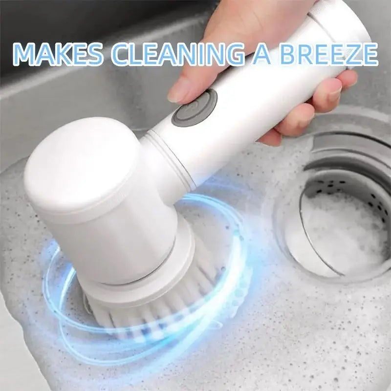 5 in 1 Electric Spin Scrubber Wireless Rechargeable Handheld Kitchen Sink Cleaner Electric Dish Scrubber Electric