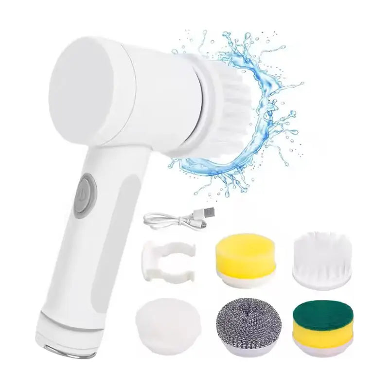 5 in 1 Electric Spin Scrubber Wireless Rechargeable Handheld Kitchen Sink Cleaner Electric Dish Scrubber Electric