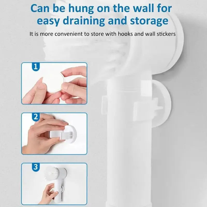 5 in 1 Electric Spin Scrubber Wireless Rechargeable Handheld Kitchen Sink Cleaner Electric Dish Scrubber Electric