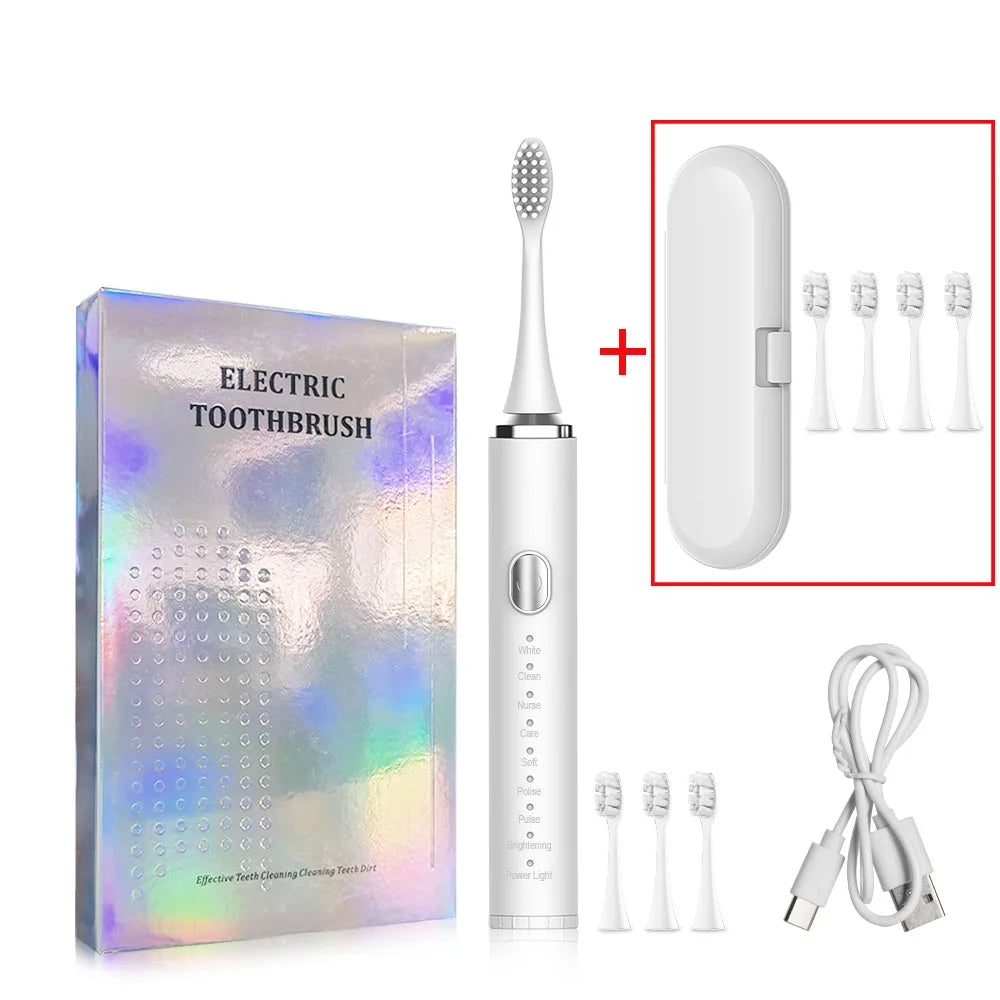 Electric Toothbrush Sonic Electric Toothbrush For Teeth Brushes Vibration Dental Tooth Cleaner USB Rechargeable Tooth Brush Case