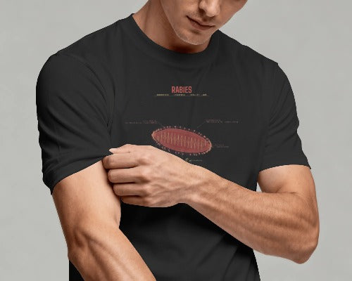 Rabies Virus Diagram Tee — Scientific Microbiology Anatomy T-Shirt